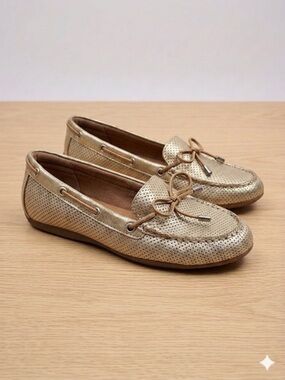 Comfortiva MINDY II CT0010603 Womens Slip Resistant Flat Loafer Sz 8M Light Gold